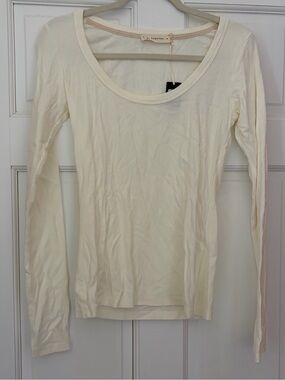 NWT By Together Ivory Long-Sleeve Scoop Neck Top